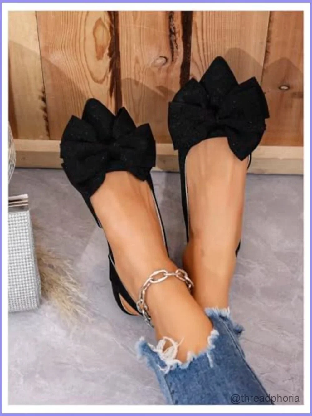 Women's Bow Pointed Toe Slingback Flats Dressy Loafer Wedding Evening Shoes